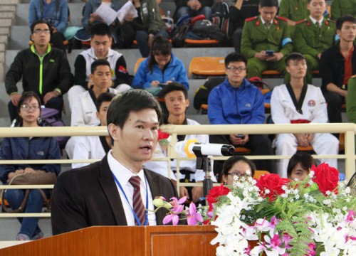 PGS.TS Nguyễn Anh Tuấn, Phó Hiệu trưởng trường ĐH Thủ đô Hà Nội,  Trưởng Ban Tổ chức phát biểu khai mạc buổi lễ